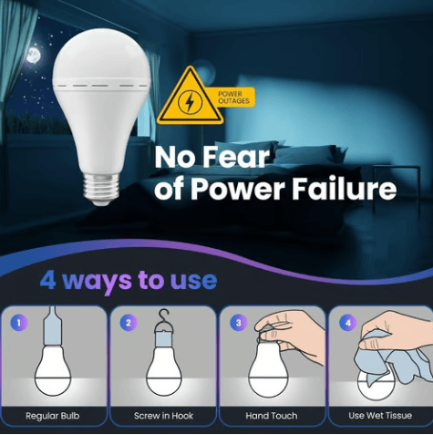 3-Pack / 6-Pack Rechargeable Emergency Light Bulbs 💡