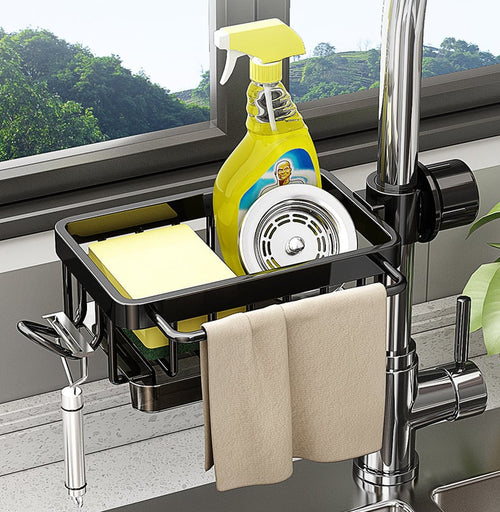 Kitchen Sink Faucet Organizer Adjustable Detachable Sponge Holder