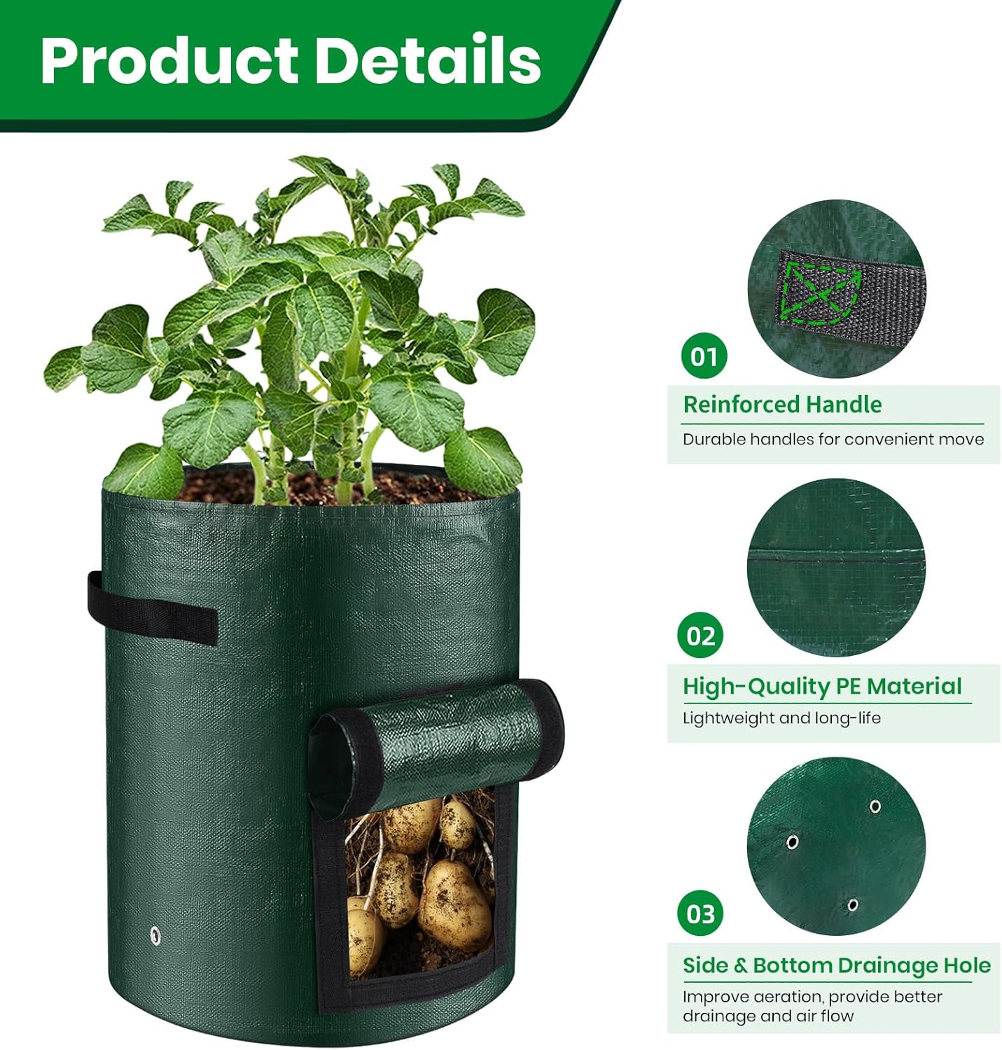 🔥Limited TimePromotion 50% OFF🌱10 Gallon Premium Potato Grow Bags