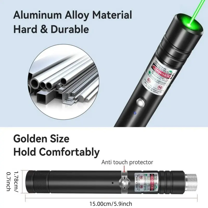 High-Power Green Laser Pointer – Visible Beam for Night Sky & Outdoor Adventures