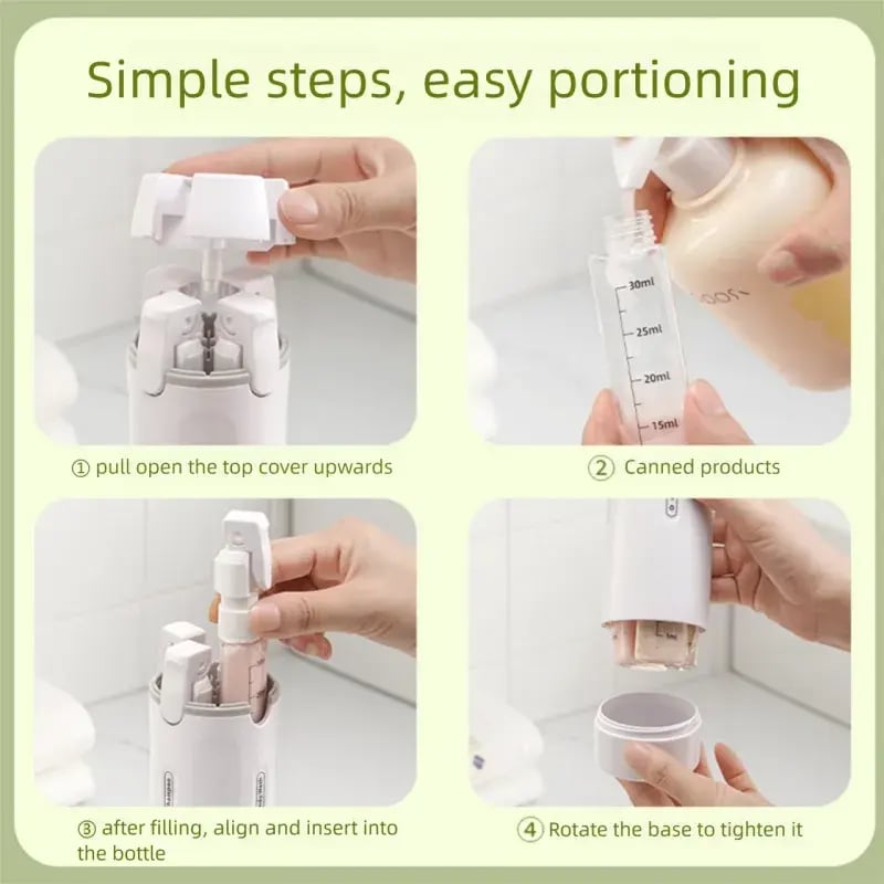 4-in-1 Portable Cosmetic & Shampoo Dispenser – Travel-Friendly Storage Bottle
