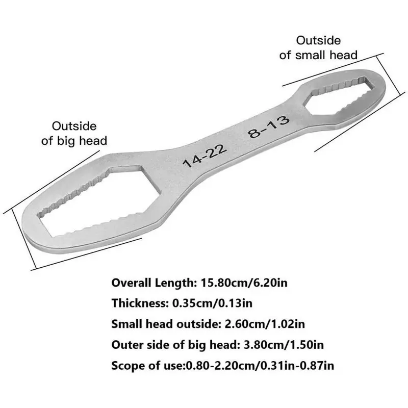 Universal Self-Tightening Wrench – 8-22mm Adjustable Torx Spanner for Automotive Use