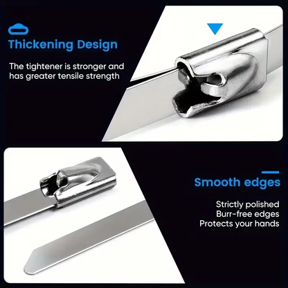🔥Limited TimePromotion 50% OFF🔥 Metal Zip Ties 304 Stainless Steel  Heavy-Duty Self-Locking Cable Ties