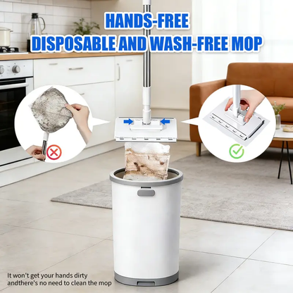 Disposable Mop Hands-Free Floor Mop with Clamp