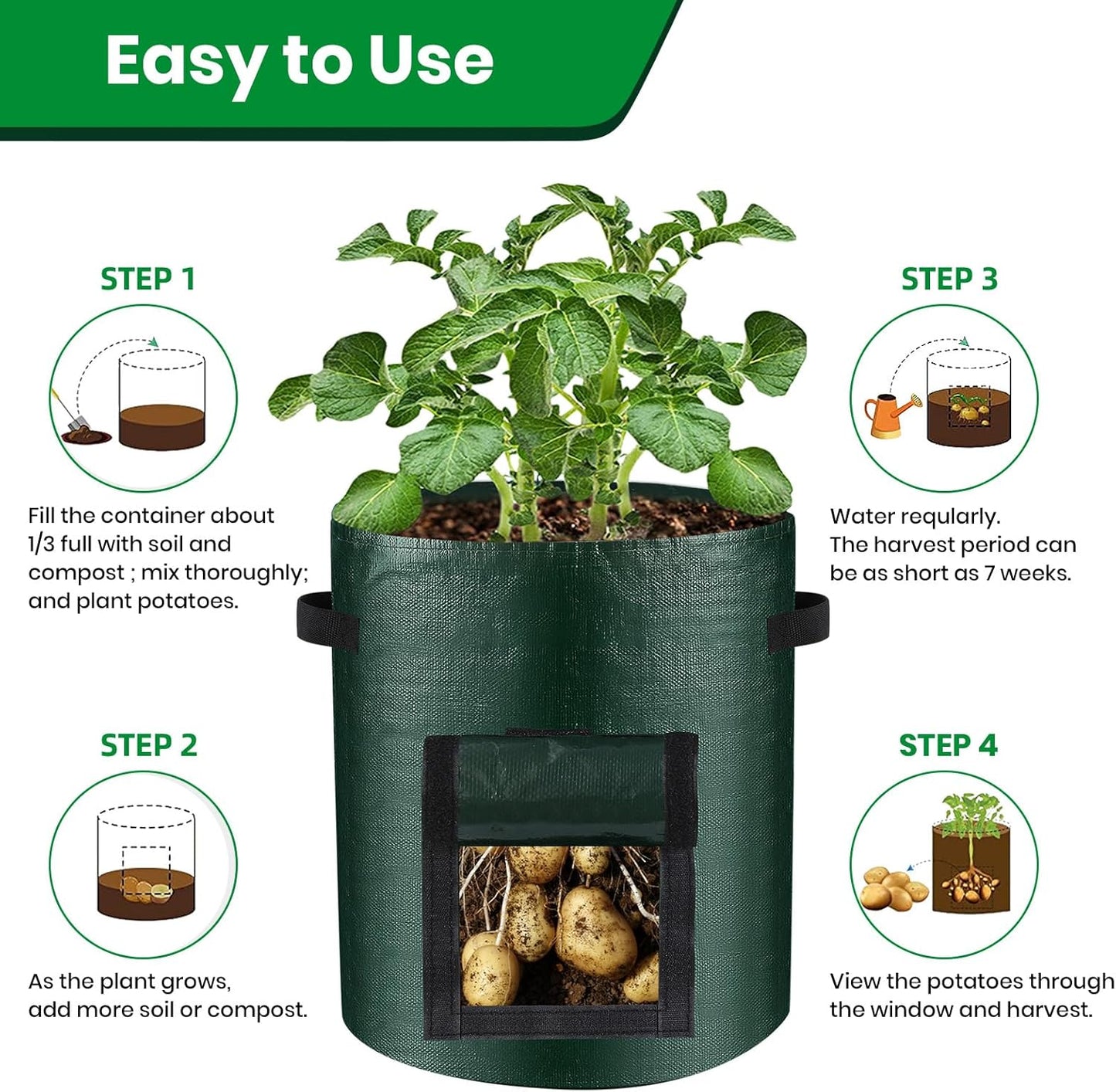 🔥Limited TimePromotion 50% OFF🌱10 Gallon Premium Potato Grow Bags