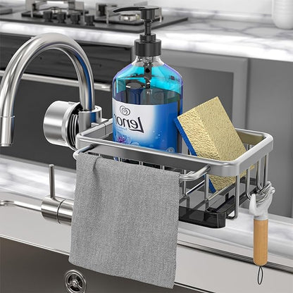 Kitchen Sink Faucet Organizer Adjustable Detachable Sponge Holder