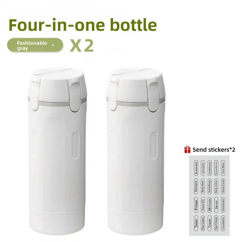 4-in-1 Portable Cosmetic & Shampoo Dispenser – Travel-Friendly Storage Bottle