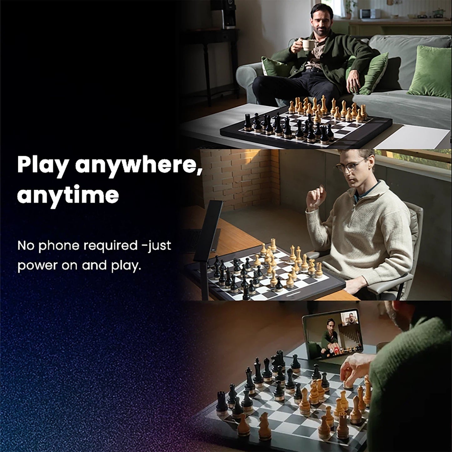 Advanced robotic chessboard with wooden chess pieces