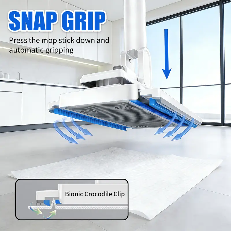 Disposable Mop Hands-Free Floor Mop with Clamp