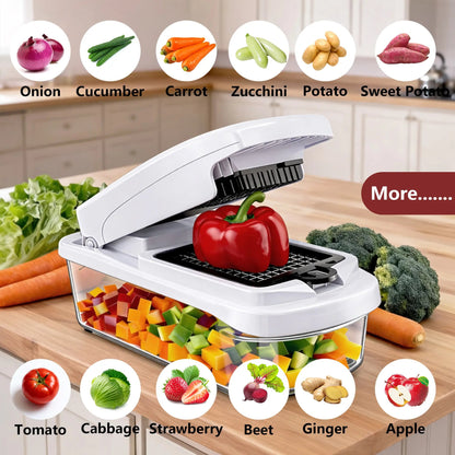 Professional Vegetable Chopper, 15-in-1 Multifunctional Food Chopper