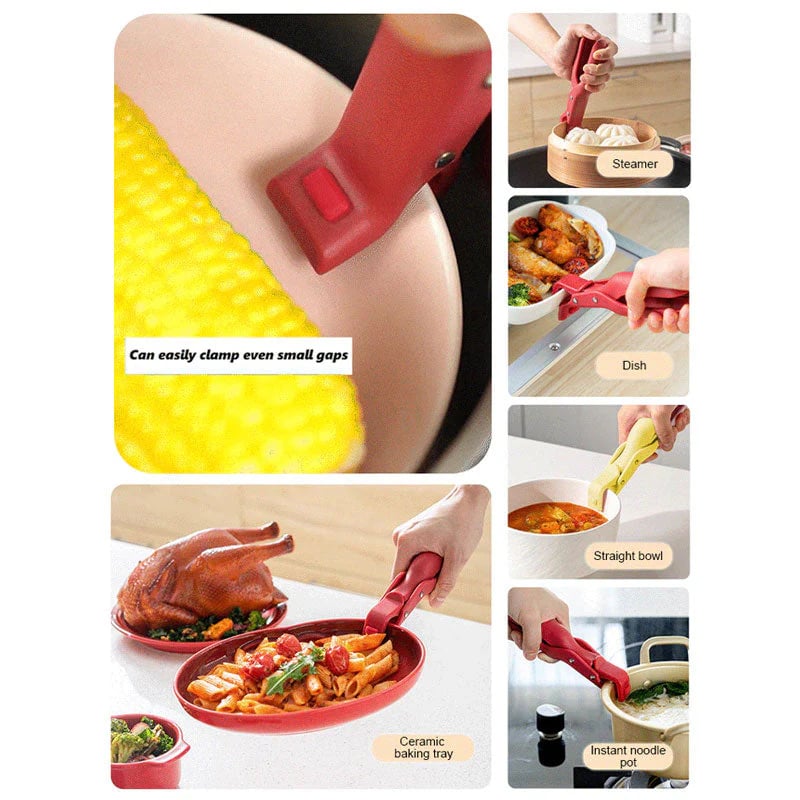 💥Last Sale 50% OFF🍜Multi-Purpose Anti-Scald Bowl Holder Clip for Kitchen | Multi-Grip & Heat-Resistant Kitchen Tool✅
