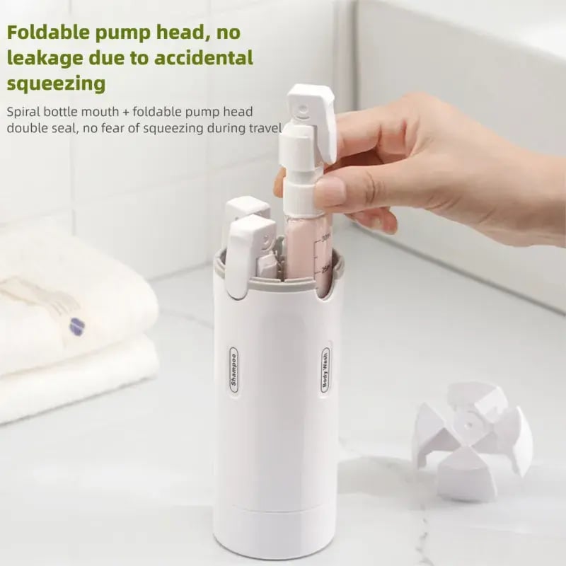 4-in-1 Portable Cosmetic & Shampoo Dispenser – Travel-Friendly Storage Bottle