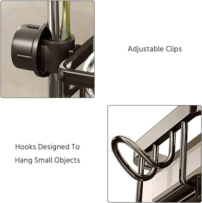 Kitchen Sink Faucet Organizer Adjustable Detachable Sponge Holder