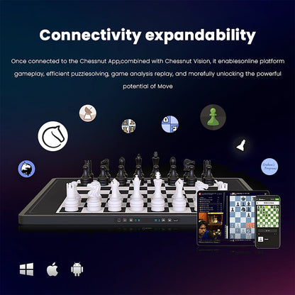 Advanced robotic chessboard with wooden chess pieces