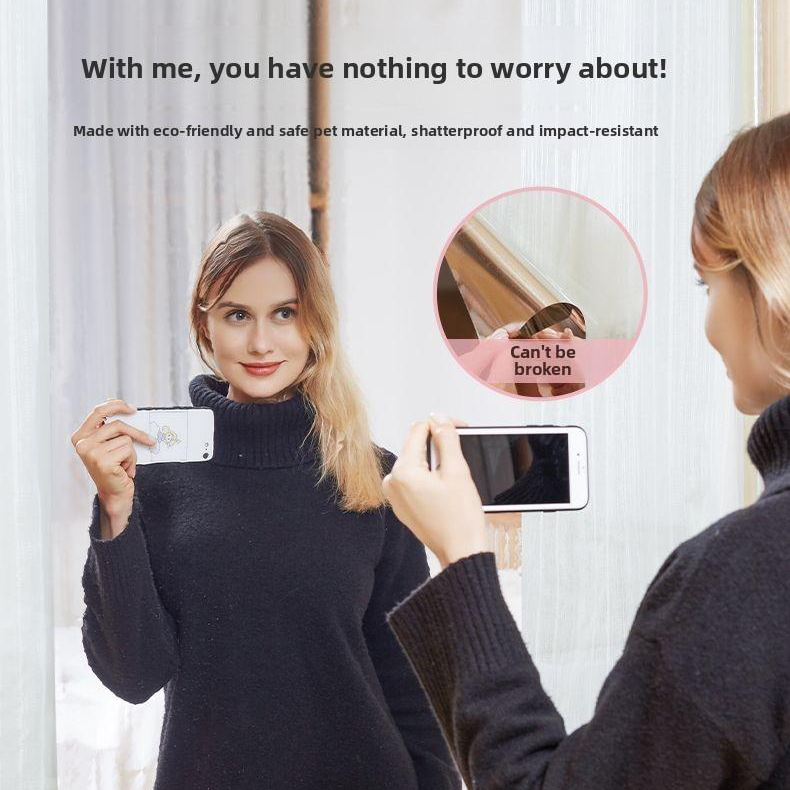 20x40 Inch Self-Adhesive Mirror Sticker – Soft Glass Mirror for Doors & Walls