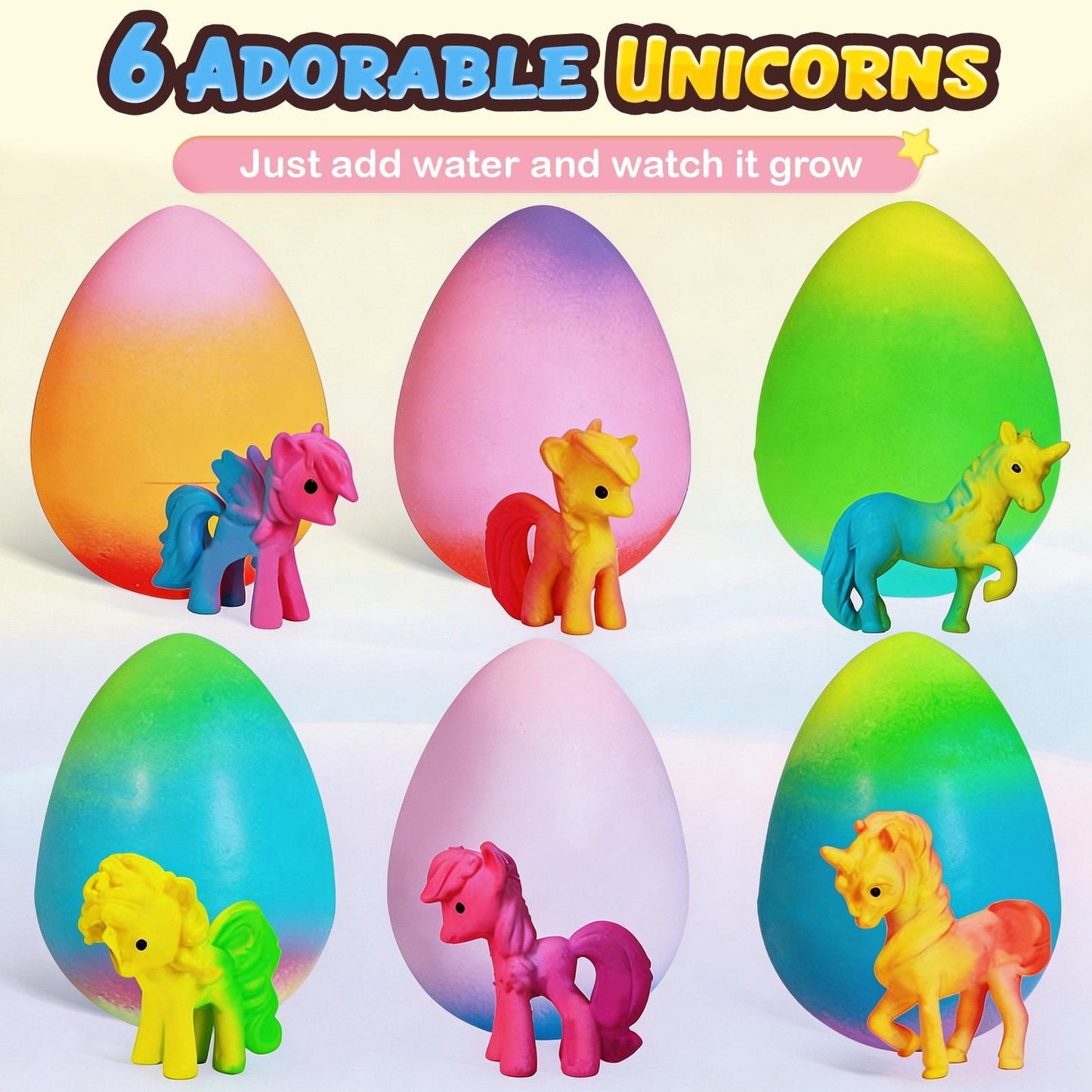 🔥Easter Hot Sellers-🦄6 Pack Hatching Growing  Eggs Rainbow Colorful Eggs🥚