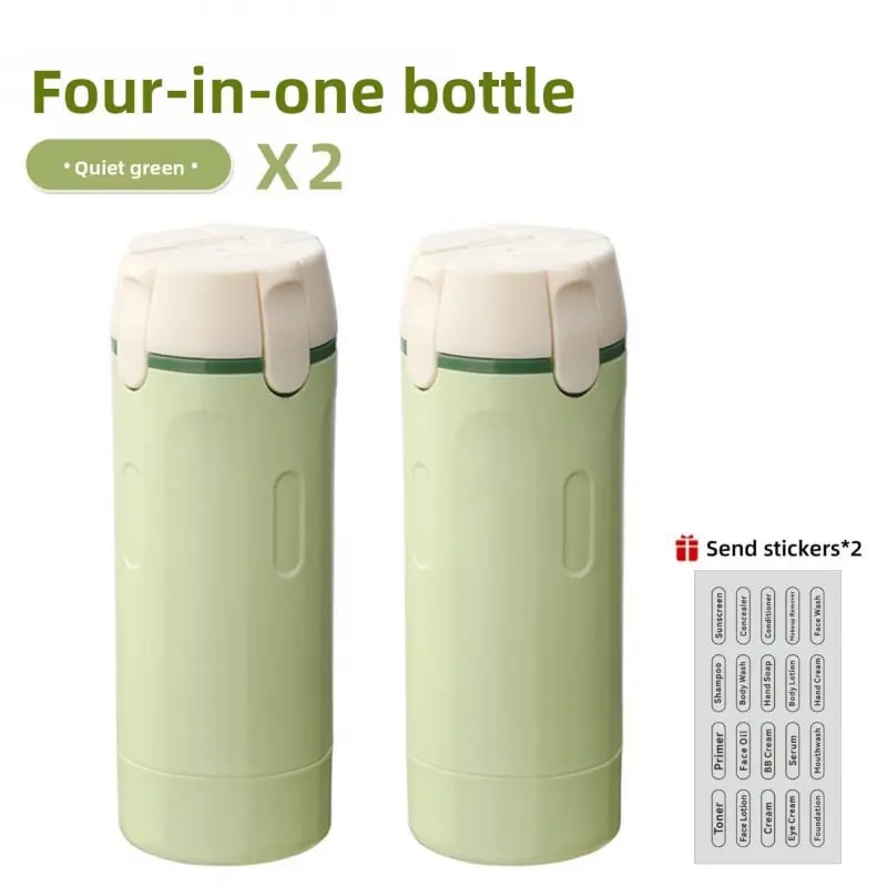 4-in-1 Portable Cosmetic & Shampoo Dispenser – Travel-Friendly Storage Bottle