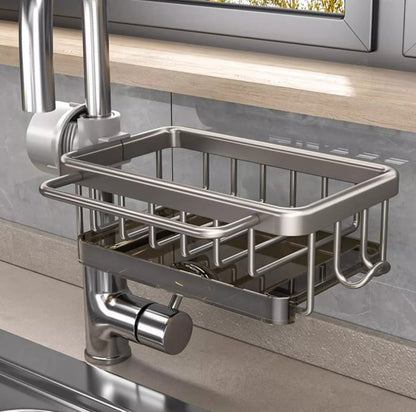 Kitchen Sink Faucet Organizer Adjustable Detachable Sponge Holder