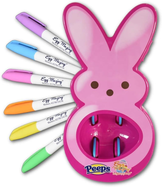 Bunny Egg Decorator with 6 Colorful Markers for Less Mess Easter Fun DIY Decorations