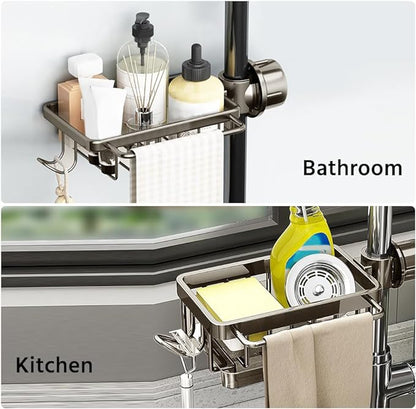 Kitchen Sink Faucet Organizer Adjustable Detachable Sponge Holder
