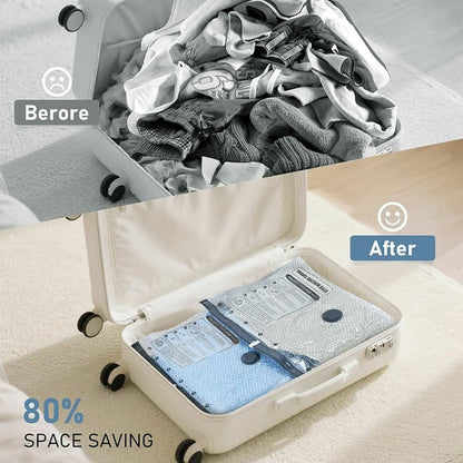 Cordless Travel Vacuum Storage Compression Bag Set - TSA Approved & Reusable | Up to 80% More Space