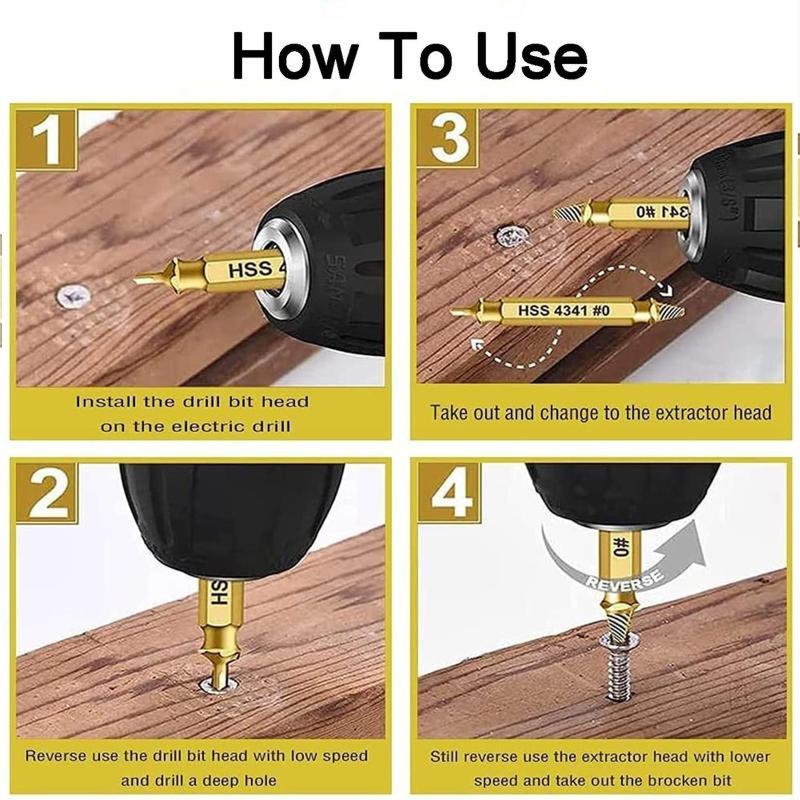 🔥Limited TimePromotion 50% OFF🔥 - 🛠️ Stripped Broken Screw Remover, 🔩6 Counts Set Easy Out Bolt Extractor