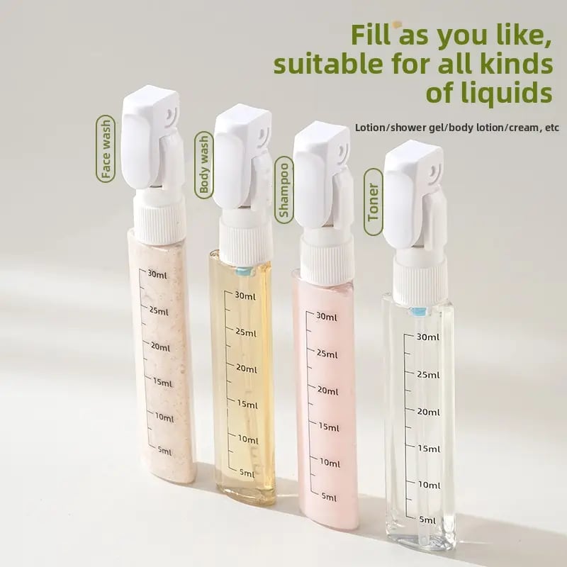 4-in-1 Portable Cosmetic & Shampoo Dispenser – Travel-Friendly Storage Bottle