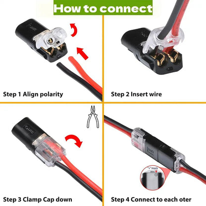 🔥LAST DAY 50% OFF - 🛠️💥Double-Wire Plug-in Connector Led Light Strip Connectors 2 Pin
