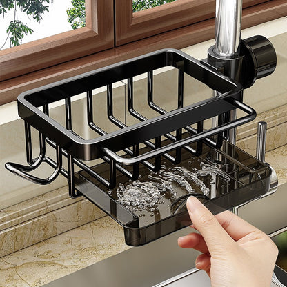 Kitchen Sink Faucet Organizer Adjustable Detachable Sponge Holder